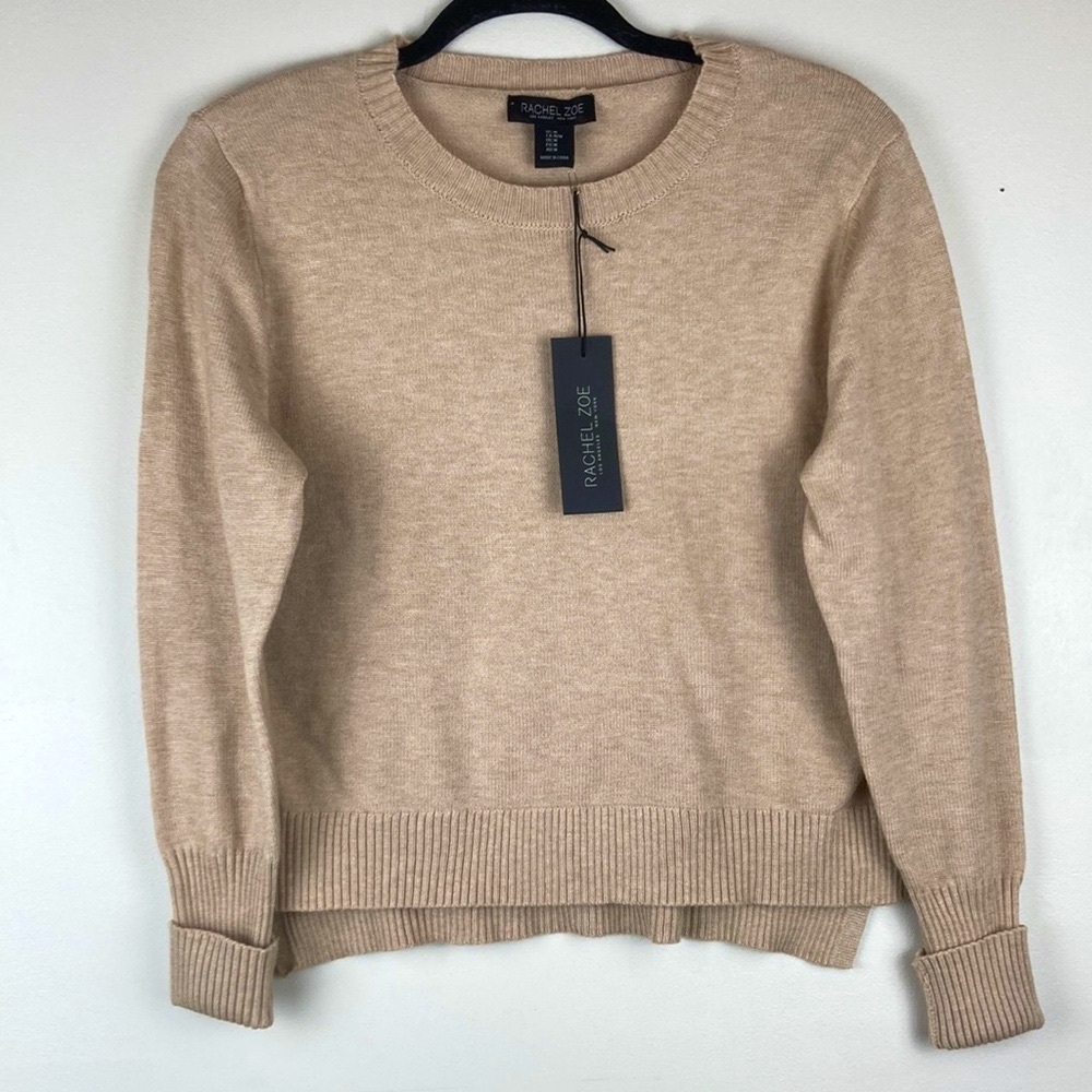 Rachel Zoe Crew Neck Beige/Tan Sweater